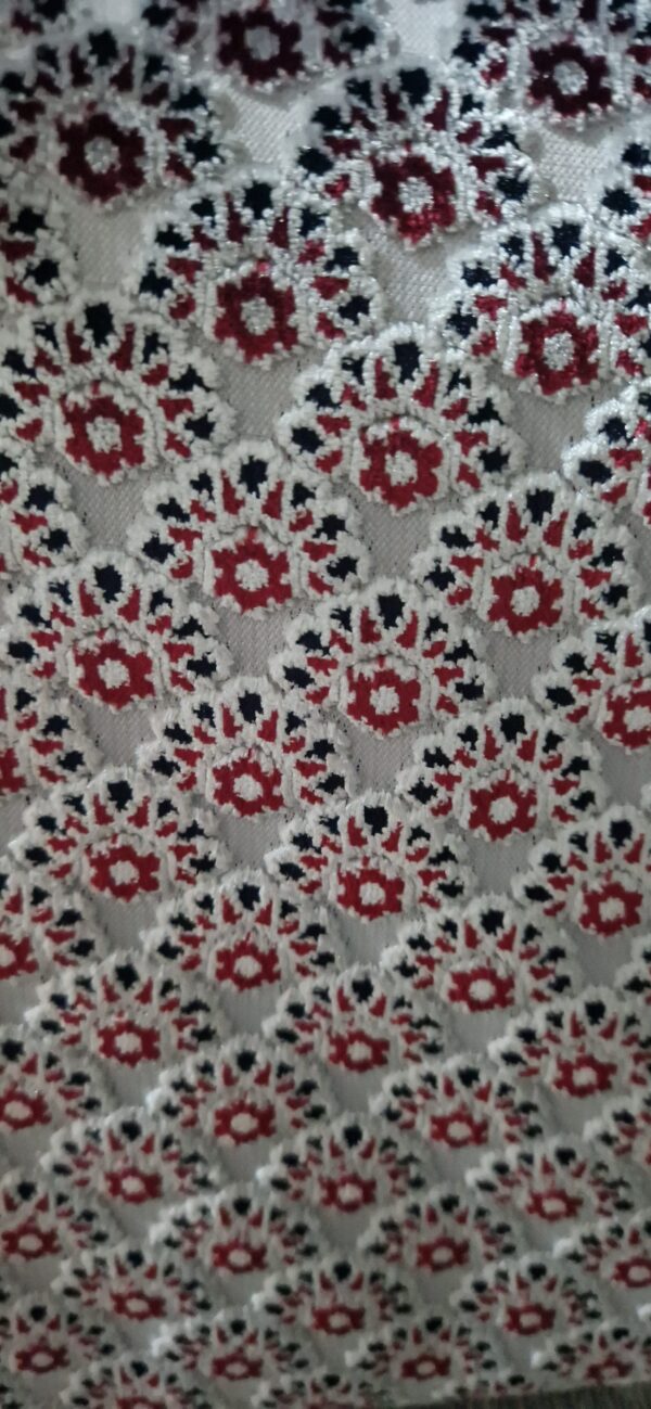 velours 3D bleu marin et rouge