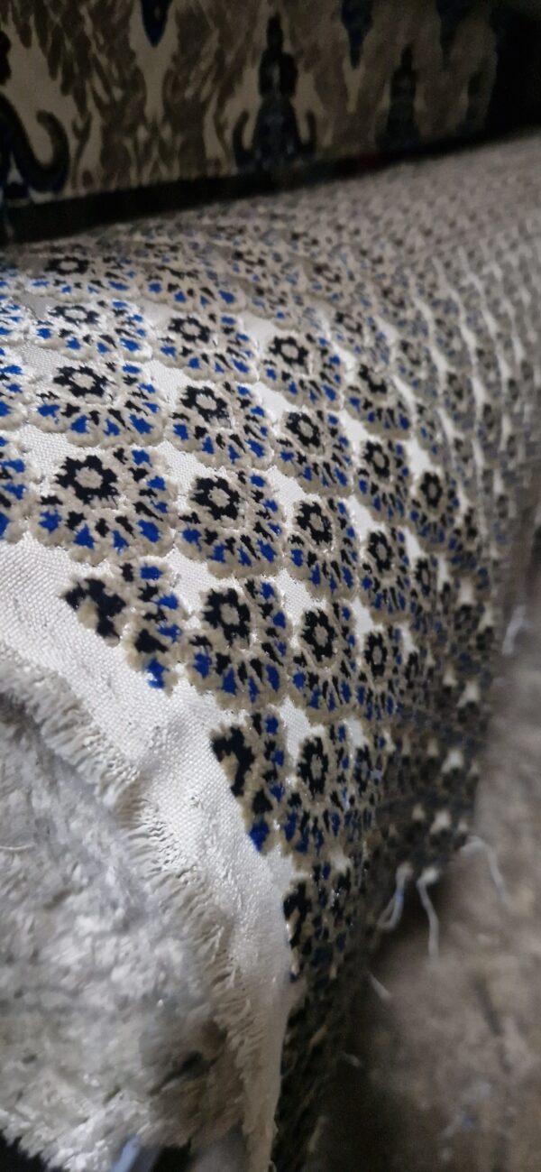 velours 3D bleu et noir